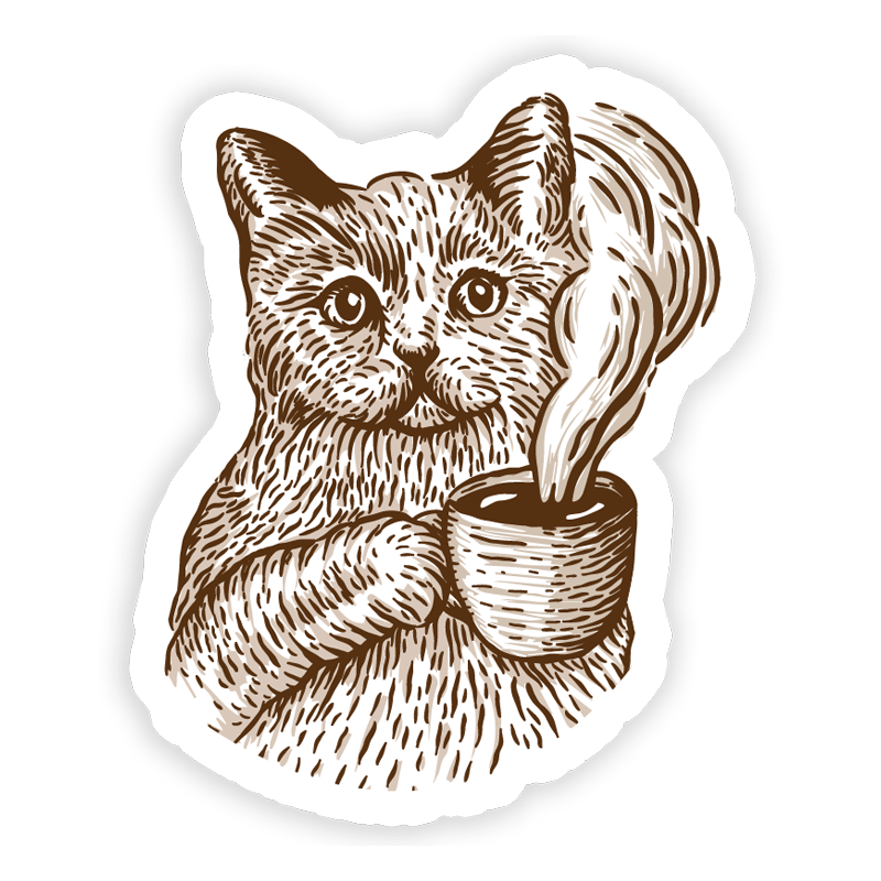 Morning Coffee Meme Sticker – Kitty Town Coffee