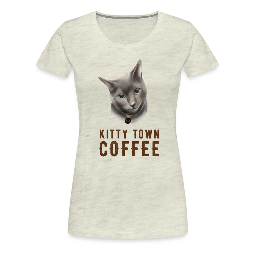 Max Kitty Town Coffee Shirt - heather oatmeal