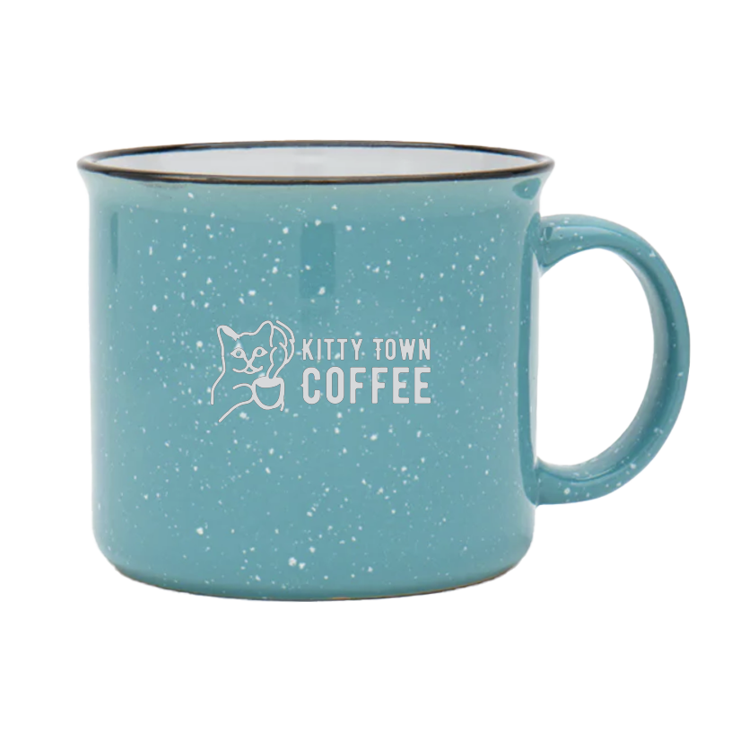 Engraved Teal Campfire Mug