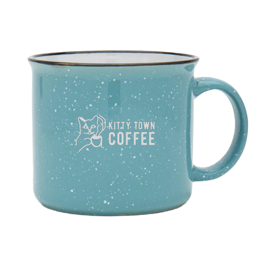 Engraved Teal Campfire Mug