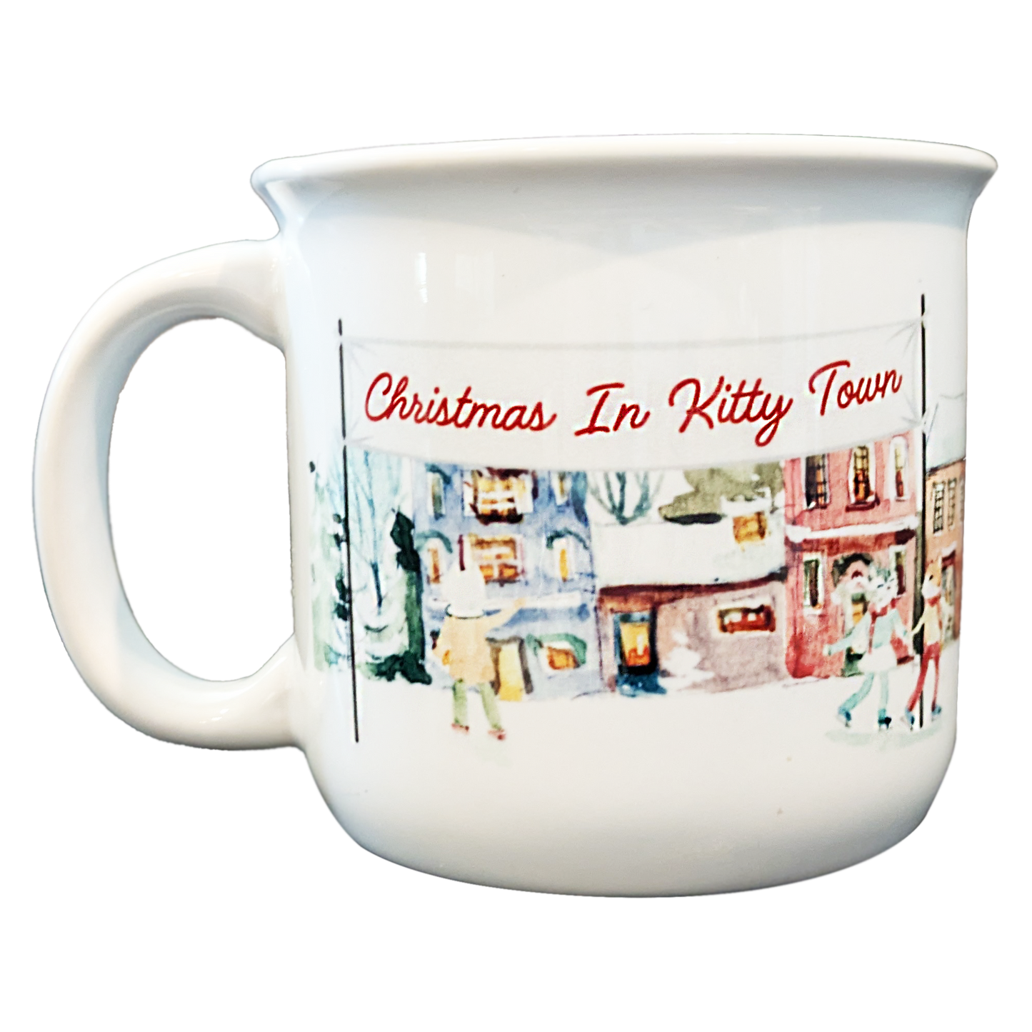 Christmas In Kitty Town Vintage Mug