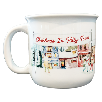 Christmas In Kitty Town Vintage Mug