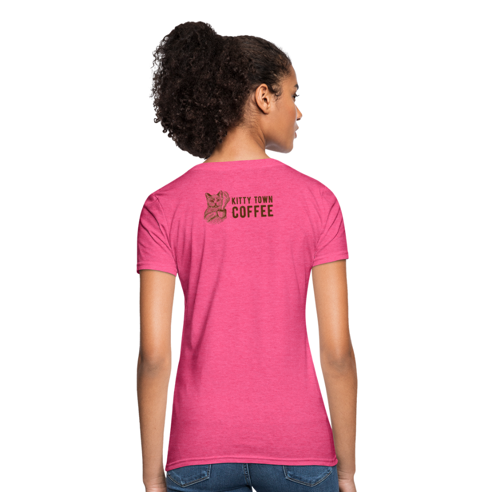 Drink Coffee Feed Cats T-Shirt - heather pink