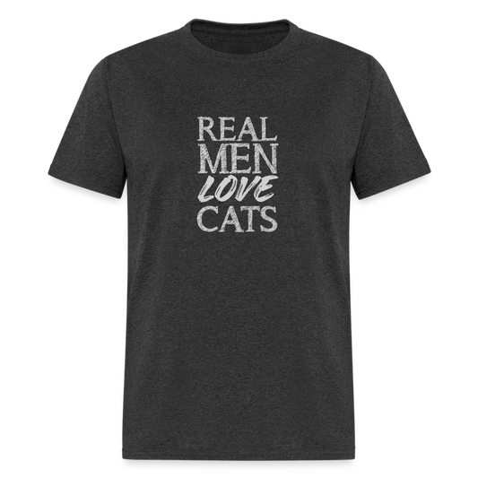 Real Men Love Cats Shirt - heather black